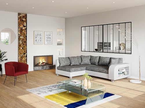 Table basse Kelly verre trempé 120cm avec tablette VENTE-UNIQUE.COM