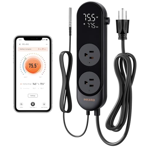 INKBIRD Bluetooth Digital Temperature Controller 1200W Heating Cooling 2-Stage Outlet