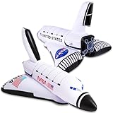 ArtCreativity Space Shuttle Inflates, Set of 2, 14 Inch Long, Outer Space Themed Party Decorations & Pretend Play Toys for Kids 3+