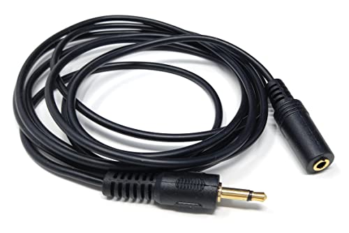 DRUT 2m 3.5mm Mono Jack to 3.5mm Socket Extension Cable Gold Connectors, Male Plug to Female Socket 6.5ft - Image 2