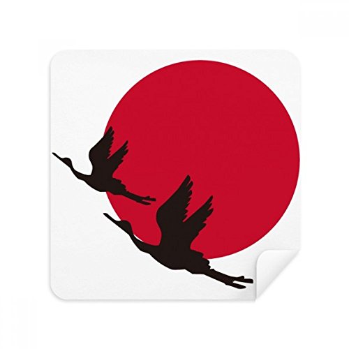 Chiffon lunettes japonais oies rouges et noires essuie-écran daim