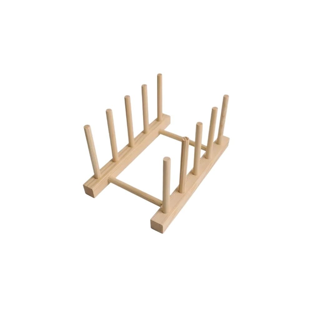 JIUJU Wooden Dish Rack And Pot Lid Holder Dish Drainer Rack Kitchen Dishes Stand(1)