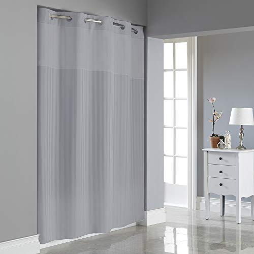 Hookless Fabric 3-In-1 Shower Curtain Set With Peva Snap-In Liner And Window, 71 X 74, Drizzle #TOP1