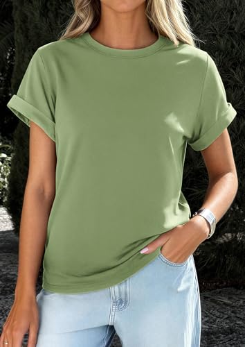Image of PRETTYGARDEN Womens Summer Tops Short Sleeve Shirts