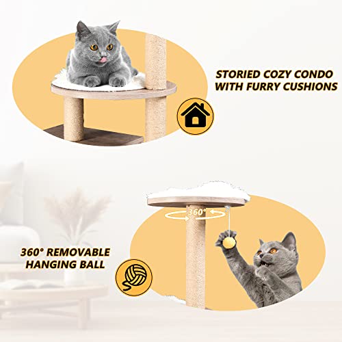 Gurexl Modern Wood Cat Tree, Cat House Cage Large Cat Enclosure With Window, Wooden Kitty Playpen Air Circulation,Wooden Shelters For Summer And Winter #TOP3
