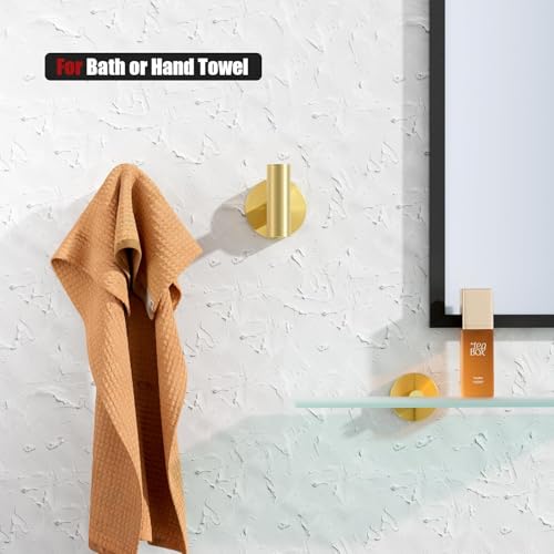 YUET 4 Pcs Bathroom Towel Hook,Screw in Metal Coat Hooks, Heavy Duty 10kg Capacity - Image 3