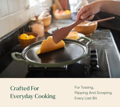 Image of Ember Cookware Silicone Scraper Spatula 26.5 cm | 230C Heat Resistant | Platinum Grade Food Safe Spatula for Cooking, Mixing & Scraping | Non Scratch Seamless Unibody Design | Terracotta
