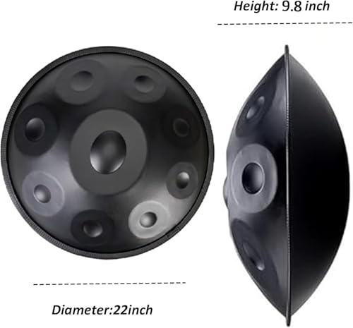 Handpan 22 Inch 9 Notes Tambores de acero negro miniatura 5