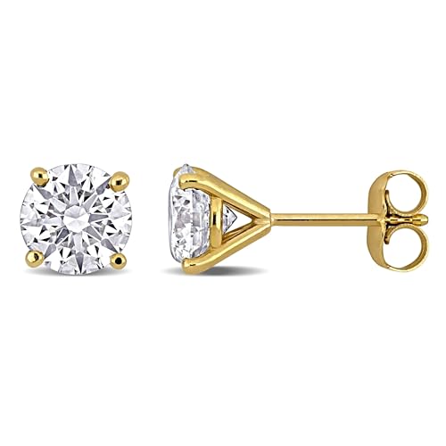 Image of Lab-Grown Diamond Stud Earrings With Unique laser engraved Diamond ID, Set In Platinum, White Gold or Yellow Gold - D Color, VVS2 Clarity, IGI Certified Lab-Grown Diamonds - Available in 1 to 5 CTTW