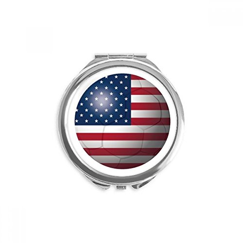 Miroir de poche rond football usa cadeau maquillage portable