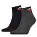 Produktbild Levi's Unisex Quarter Socks, Grey / Black, 43/46
