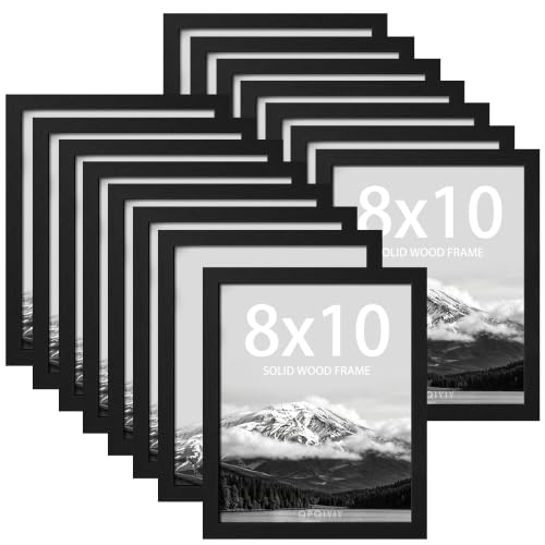 QPQIYIY 15 Pack Solid Wood 8x10 Picture Frames Bulk Black