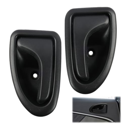 Kahaybeall 1 Paire de Poignées de Porte Intérieure Gauche et Droite, Auto Poignée Intérieure, Poignée de Porte Durable en Plastique Noir pour Plusieurs Modèles pour Clio, Mégane, Scénic et Trafic