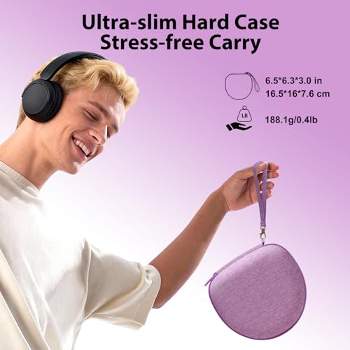 Image of Headphone Headset Case for JLab JBuds Lux ANC /JLab Go Lux ANC /Lorelei X8 /Beats /JBL /TOZO /BERIBES /Picun /KVIDIO Noise Cancelling Over-Ear Foldable Headphones (Purple)