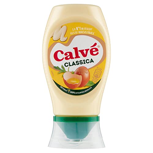 Calvé Maionese Classica, Formato 250 ml, Maionese Calvé Classica con Olio di Semi di Girasole, Ideale per Sandwich e Tartine, Senza Conservanti e Senza Zuccheri, Senza Glutine, Vegetariano