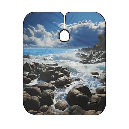 Capa para barbería Ocean Pouring Over Coastal Rocks miniatura 6