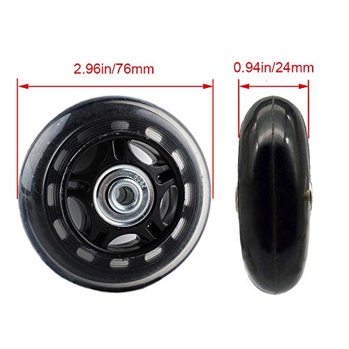 Gekufa 70mm x 24mm Luggage Wheels Replacement with ABEC 608zz Bearings, Inline Skate Wheels Repair Kit 1 Pair - Thumbnail 2