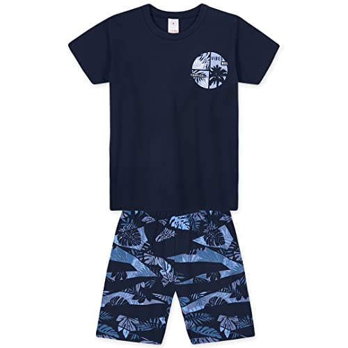 Marisol Play Tropicamo Conjunto de Camiseta e Bermuda, Meninos, Azul (Marinho), 6
