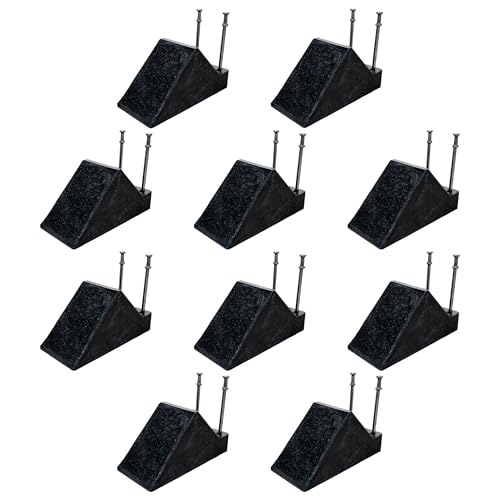 Image of USA Made Plastic Pipe Chocks with Nails - 5 inch Size - Durable, 100% Recycled Plastic - Ideal for Securing Pipes, Heavy Duty, Eco-Friendly, Long-Lasting, Construction (10)