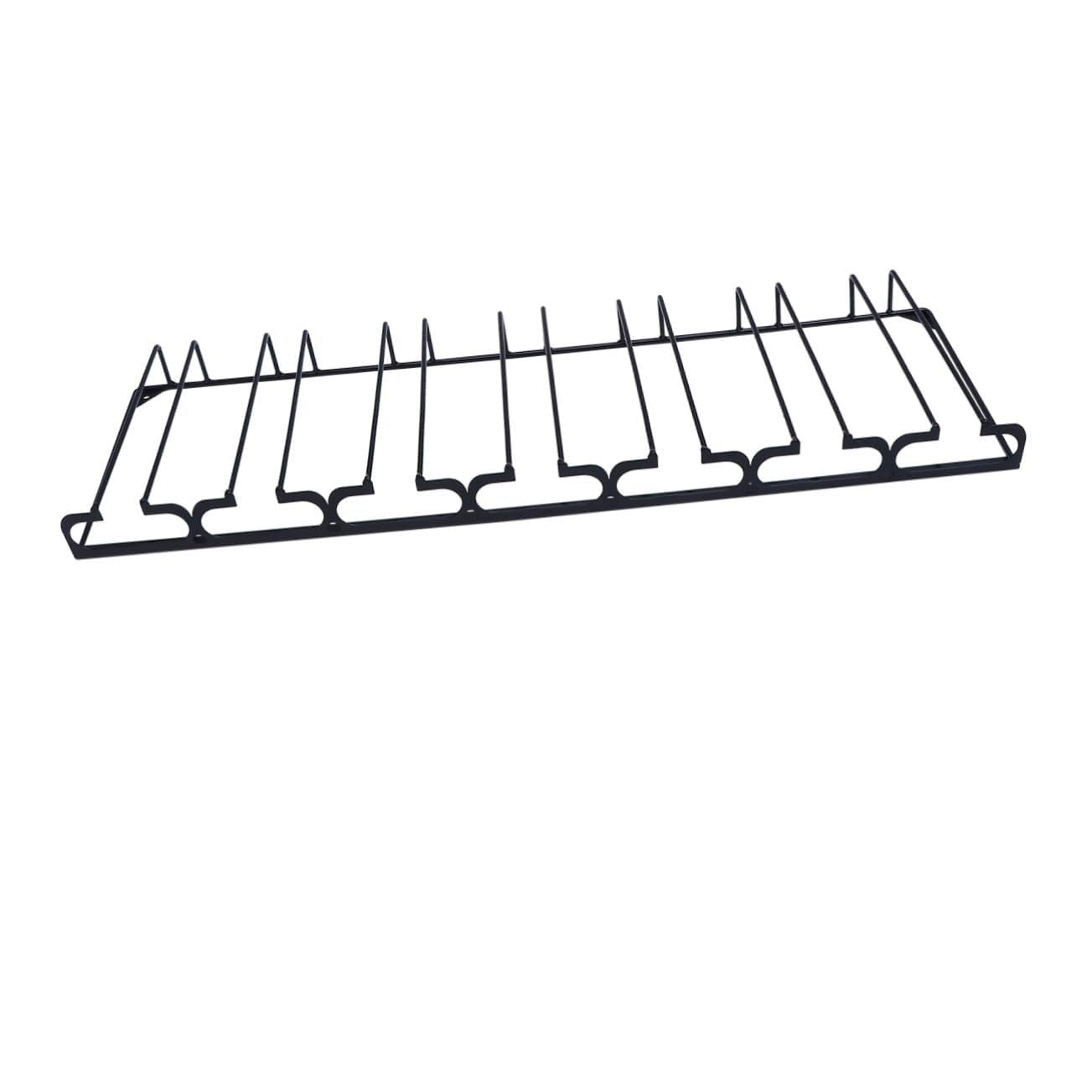 GRIRIW Hanging Wine Rack Iron Craft Wine Goblet Holder Display Shelf Black Rows Upside Down Storage for Home Bar Kitchen Creative Present for Wine Lovers