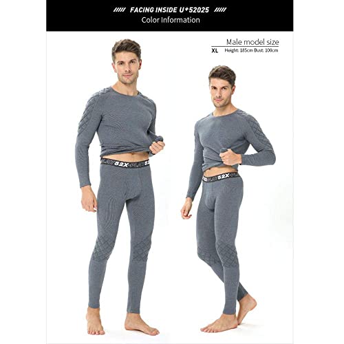 LQPHY Camisa térmica para Hombre, Ropa Interior térmica Hombre Invierno Ropa Interior Funcional Suave Manga Superior Conjunto de Calzoncillos Largos Capa Base de Secado rápido Traje de compresión Cover