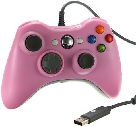 Gaming Accessories Wired Controller Compatible for Microsoft Xbox 360 Console Pc Computer Video Game (Pink)