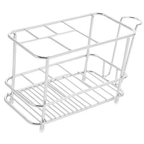 NUOLUX 歯ブラシスタンド 置き型 ステンレス 水切り スチール 歯ブラシ ホルダー スタンド 浴室用 トイレ アクセサリー 浴室 歯ブラシ ラック 小物入れ 洗面所 浴室 キッチン 洗面台用 収納便利