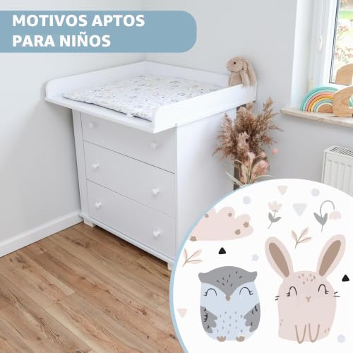 Colchón cambiador bebé cómoda 75x72 impermeable y plegable portátil 5