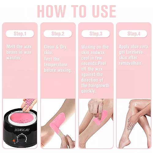 Hartwachsbohnen zur Haarentfernung, 400g Wachsperlen mit 10 Holzspatel Enthaarung für Ganzkörper Enthaarung, Heißwachs, Brazilian Waxing, Beine, Gesicht und Arme