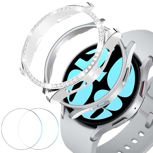Verre trempé Galaxy Watch 6 44mm anti-rayure avec coque diamant contre les chocs