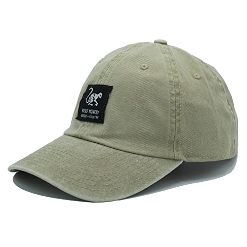DRESSED IN MUSIC PLAY WITH ME Gorra Beisbol Classic Surf Monkey® - Gorra Dad de algodón sin Estructura - Aspecto Envejecido (Beige) Cover