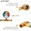 Aupoko R134A AC Refrigerant Charge Hose Kit, 1/2” Acme Female x 1/4” SAE Male Self-Sealing Valve Tap and R134A 13mm Low Side Coupler, 15" Recharge Hose with 100PSI Gauge for Car Air Conditioning #1