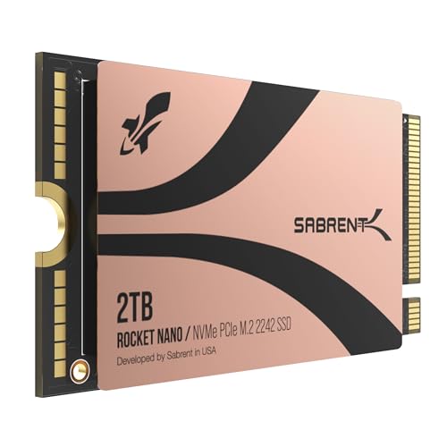 SABRENT Rocket 2242 2TB NVMe SSD, PCIe 4.0 x4 M.2 2242 Internal Solid State Drive, TLC NAND, Up to 7300MB/s Read & 6400MB/s Write, Compact SSD for Laptops, Mini PCs & Handheld Devices (SB-2742-2TB)