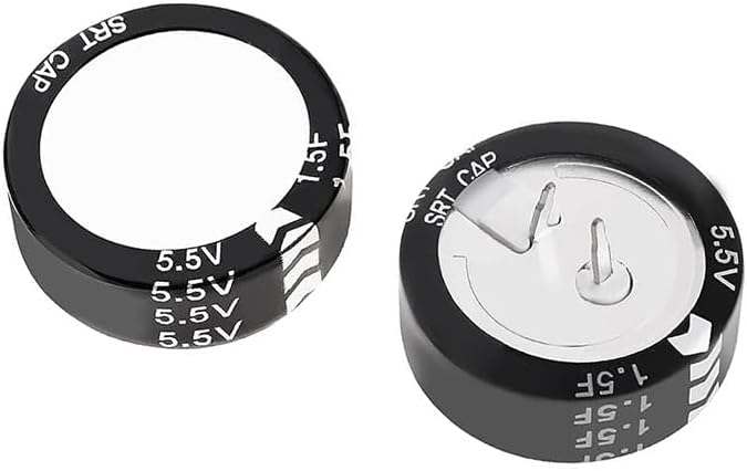ZYAMY 2pcs 5.5V 1.5F Super Farad Capacitors C-Type Button Capacitor High Energy Low Resistance High Consistency for Consumer Electronics Toys