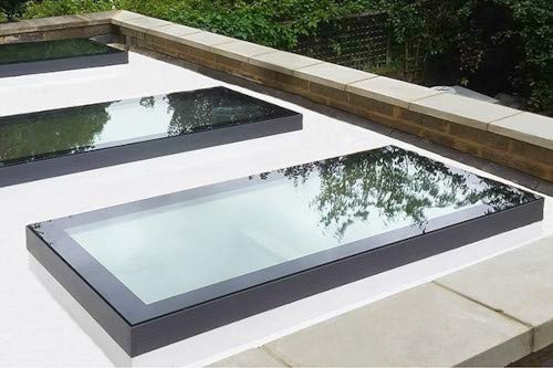 Framed Fixed Flat Roof Light Skylight Roof Window Flat Lantern Double Glazed Rooflight Toughened Glass Argon Gas Filled Clear Sky Light 1000 x 2000