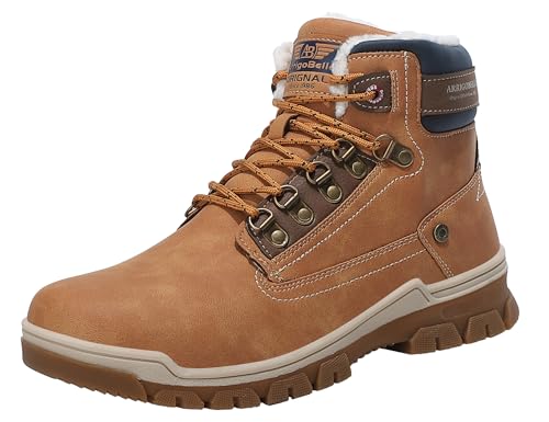 ARRIGO BELLO Botas Hombre Invierno Botines Zapato Nieve Clásico Forrado Piel Trekking Senderismo Talla 41-46 (A-Marrón, 43)