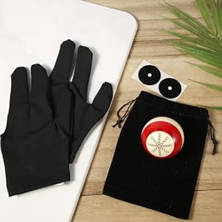 PEUTIER Boule de Billard Entraînement, Accessoires de Pratique de Billard avec Gants à 3 Doigts Sac à Balle et Points de Marqueur de Table de Billard pour Billard Américain Huit Boules