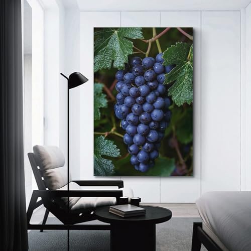 Grappe de raisin violette art mural 60x90cm pour salon accueillant - 3