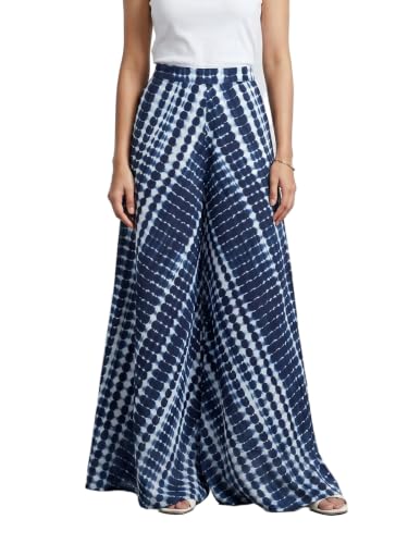 Image of HELLCAT Trousers for Woman | Palazzo Pants | Wide Leg Printed Palazzo | Women Casual Trouser | Korean Trousers