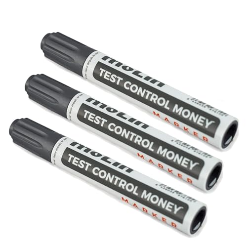 3 Pcs Counterfeit Bill Detector – Counterfeit Banknote Marker – Suitable for All Euro Banknotes, Dollar, Pounds, etc. – Durable Ink – Banknote Counter – Supermarket Store Cash Machine Money