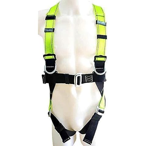 ISOP Full Body Safety Harness & Lanyard CE - Stranded Size - Climbing Protection for Body Positioning - Portable Personal Protective Equipment Cover