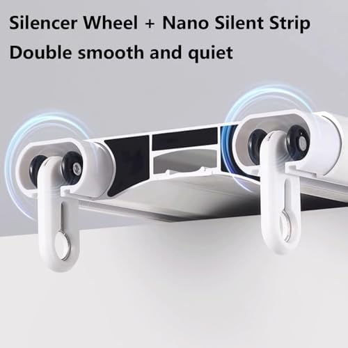 Ceiling Curtain Track Room Divider - Silent Operation, Easy Installation for Open Space Privacy,White,2.2m(7.2ft)