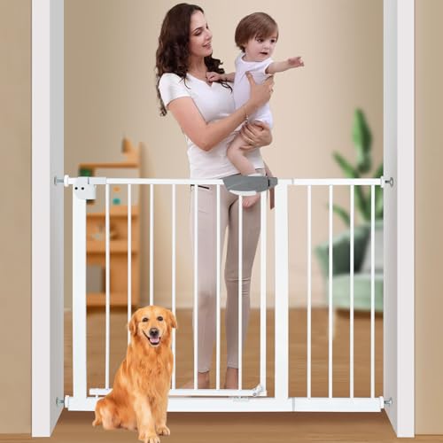 SKY-TOUCH Auto Close Safety Baby Gate Extra Wide Child Gate 75-84cm + 30cm Extension Kit Maximum Suitable For 114cm Baby Gates for Stairs & Doorways Easy Install (Gate + 30cm Extension Kit)