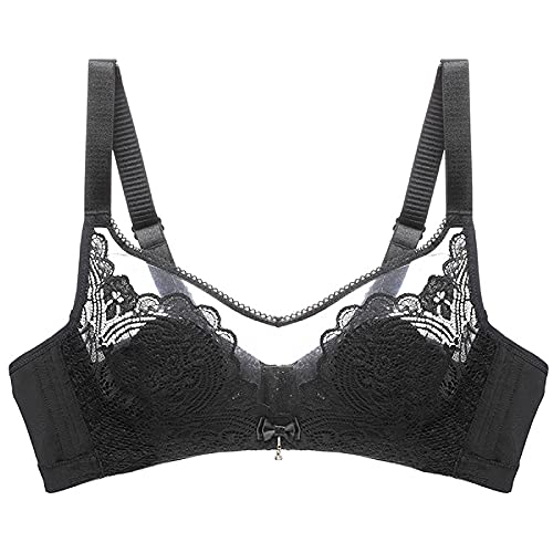 Soutien-gorge push-up en dentelle avec armatures WENJUN 85E noir