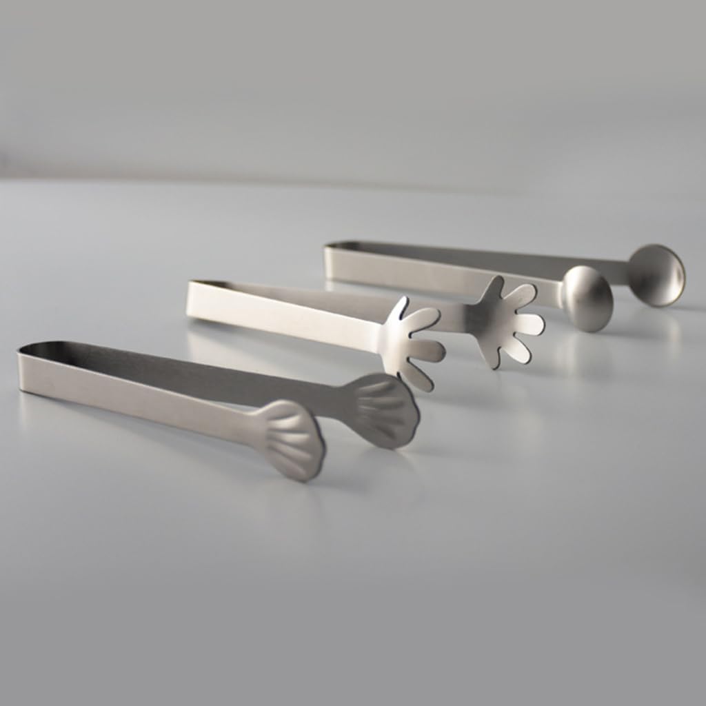 Ergonomic Grip Ice Cubes Tongs Rustproof Stainless Steel Sugar Tongs For Cooking