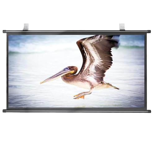 YUQIWKK Pantalla De Proyección Enrollable Manual, 30/40/50/60/72 Pulgadas HD 4K, Formatos 4:3, 16:9 De Techo y Pared, HD Extraíble, Cine en Casa, Escuela, Oficina, Color Blanco Mate(16:9,60)