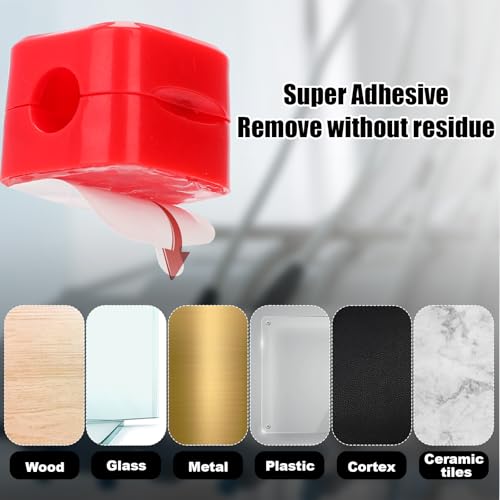 6 piezas Sujetacables para cargador de teléfono, Clips de cable magnéticos autoadhesivos para escritorio, organizador de cables para oficina, cocina, pared, auto y escritorio (Rojo) miniatura 6