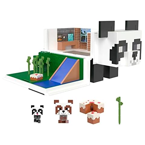 ​Minecraft Toys Panda Playhouse Playset and Mob Head Mini Figure, Gift for Kids, HLL25 Cover