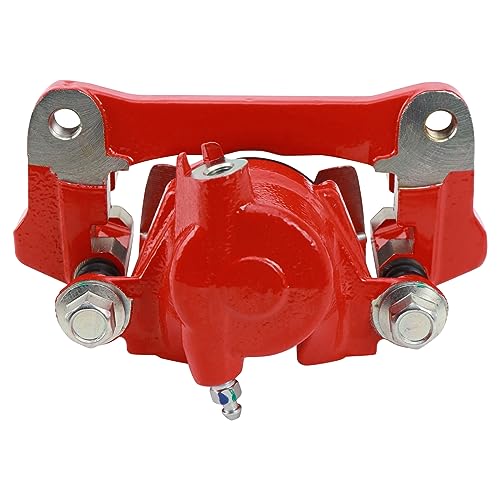 Image of TRQ Rear Brake Caliper Set Painted Red Brackets Compatible with 2010-2023 Lexus GX460 2003-2009 GX470 1996-1997 LX450 2010-2022 Toyota 4Runner 1993-1997 Land Cruiser 2001-2007 Sequoia