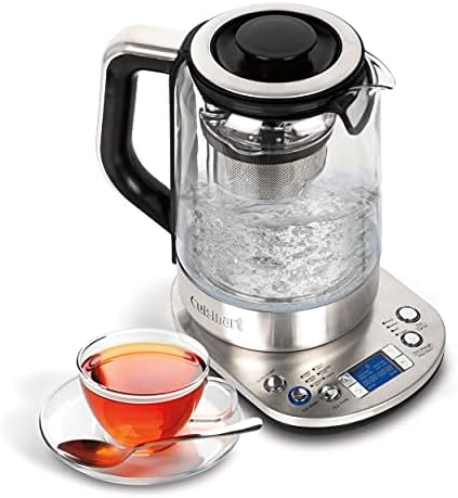 Cuisinart Perfectemp Programmable Glass Kettle with Tea Steeper, 6 Temperature Presets (TEA-200C)